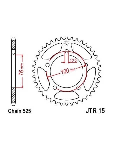 corona moto jt sprockets de acero de 46 dientes jtr15 46