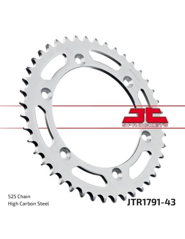 corona moto jt sprockets de acero de 43 dientes jtr1791 43