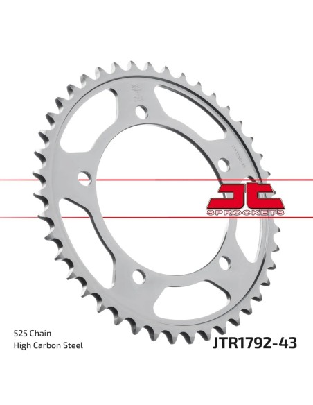 corona moto jt sprockets de acero de 43 dientes jtr1792 43
