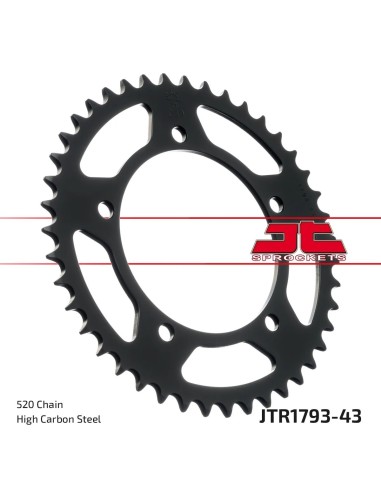 corona moto jt sprockets de acero de 43 dientes jtr1793 43