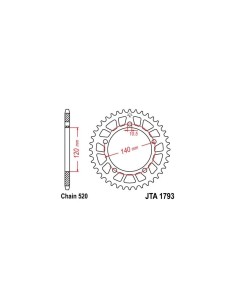 corona moto jt sprockets de acero de 44 dientes 179344aljts