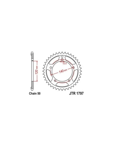 corona moto jt sprockets de acero de 40 dientes 179740jts