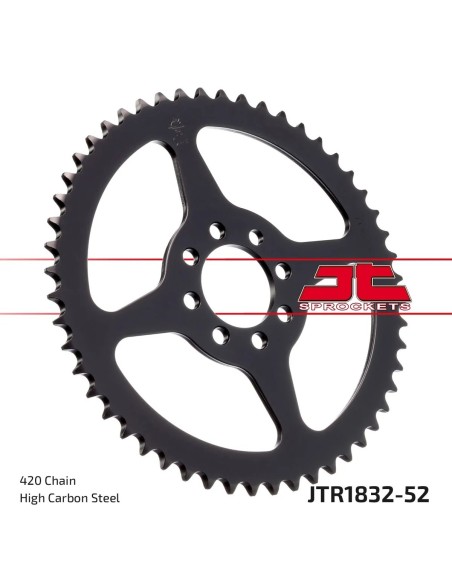 corona moto jt sprockets de acero de 52 dientes jtr1832 52