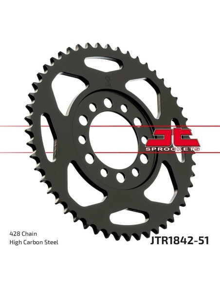 corona moto jt sprockets de acero de 51 dientes jtr1842 51