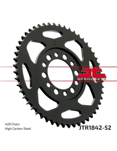 corona moto jt sprockets de acero de 52 dientes jtr1842 52