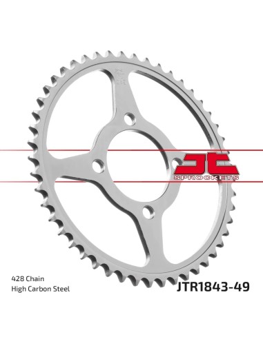 corona moto jt sprockets de acero de 49 dientes jtr1843 49