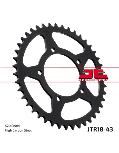 corona moto jt sprockets de acero de 43 dientes jtr18 43