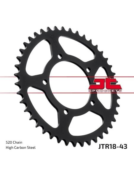 corona moto jt sprockets de acero de 43 dientes jtr18 43