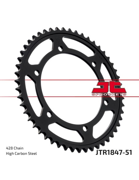 corona moto jt sprockets de acero de 51 dientes jtr1847 51