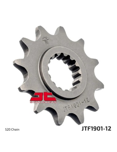 pinon de moto jt sprockets acero 12 dientes p 520 jtf1901 12