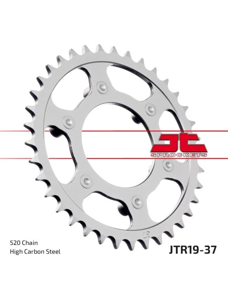 corona moto jt sprockets de acero de 37 dientes jtr19 37