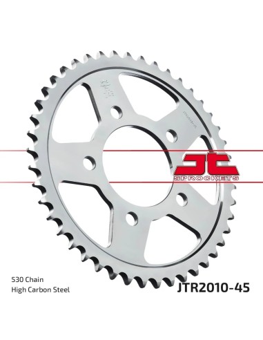corona moto jt sprockets de acero de 45 dientes jtr2010 45