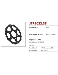 corona moto jt sprockets de acero de 38 dientes jtr2022 38 2