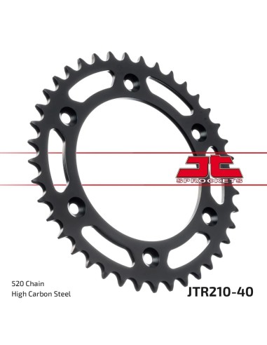 corona moto jt sprockets de acero de 40 dientes jtr210 40