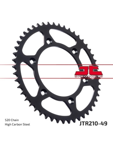 corona moto jt sprockets de acero de 49 dientes jtr210 49