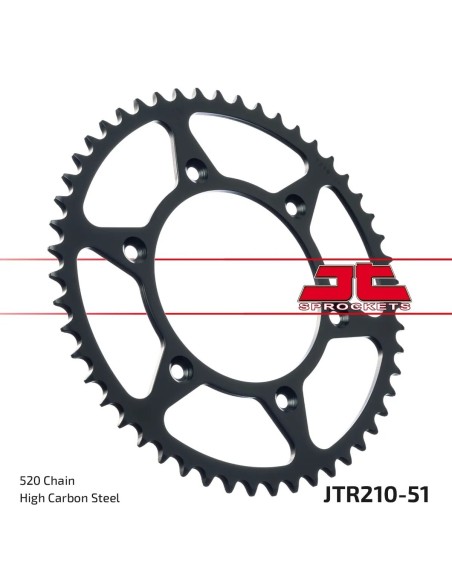 corona moto jt sprockets de acero de 51 dientes jtr210 51