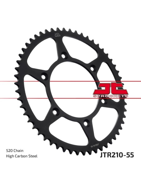 corona moto jt sprockets de acero de 55 dientes jtr210 55
