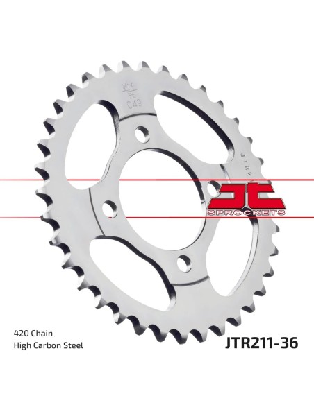 corona moto jt sprockets de acero de 36 dientes jtr211 36