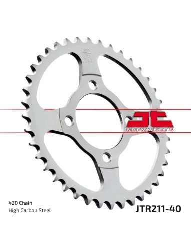 corona moto jt sprockets de acero de 40 dientes jtr211 40