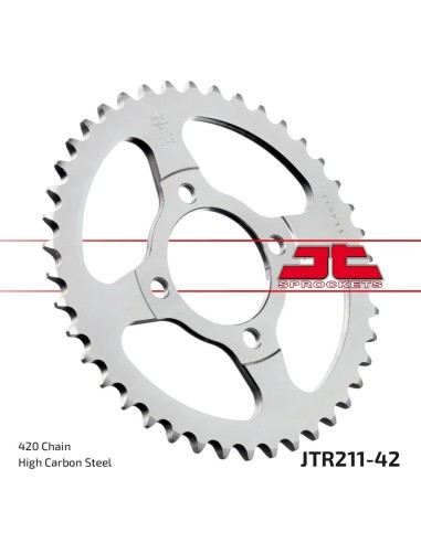 corona moto jt sprockets de acero de 42 dientes jtr211 42
