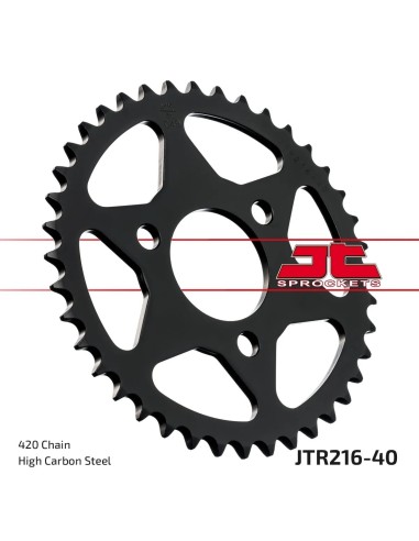 corona moto jt sprockets de acero de 40 dientes jtr216 40