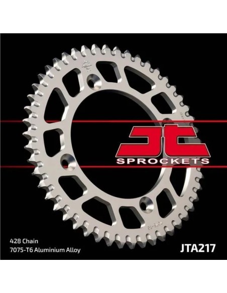 corona moto jt sprockets de aluminio de 55 dientes 21755aljts