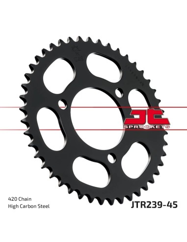 corona moto jt sprockets de acero de 45 dientes jtr239 45