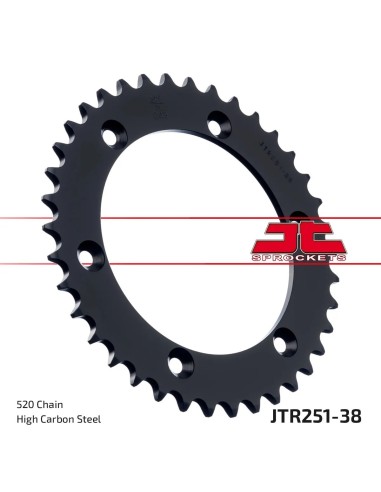 corona moto jt sprockets de acero de 38 dientes jtr251 38