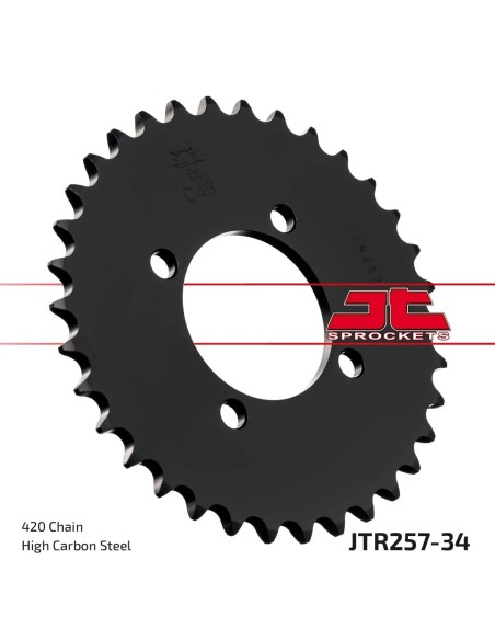 corona moto jt sprockets de acero de 34 dientes jtr257 34