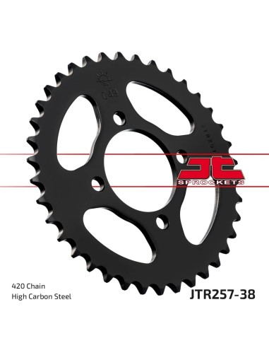 corona moto jt sprockets de acero de 38 dientes jtr257 38