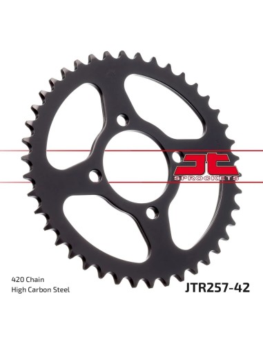 corona moto jt sprockets de acero de 42 dientes jtr257 42