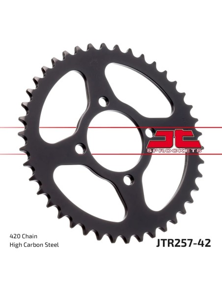 corona moto jt sprockets de acero de 42 dientes jtr257 42