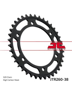 corona moto jt sprockets de acero de 38 dientes jtr260 38