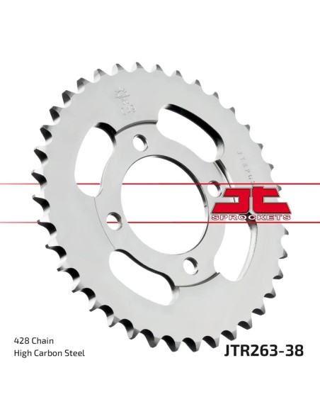 corona moto jt sprockets de acero de 38 dientes jtr263 38