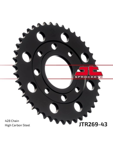 corona moto jt sprockets de acero de 43 dientes jtr269 43