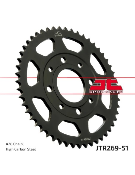 corona moto jt sprockets de acero de 51 dientes jtr269 51