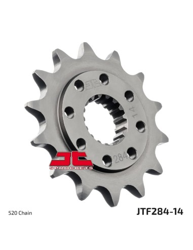 pinon de moto jt sprockets acero 14 dientes p 520 jtf284 14sc