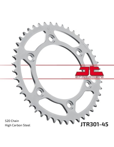 corona moto jt sprockets de acero de 45 dientes jtr301 45