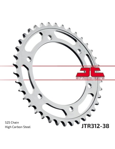 corona moto jt sprockets de acero de 38 dientes jtr312 38