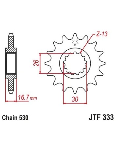 pinon con goma 15 dientes jt sprockets jtf333 15rb