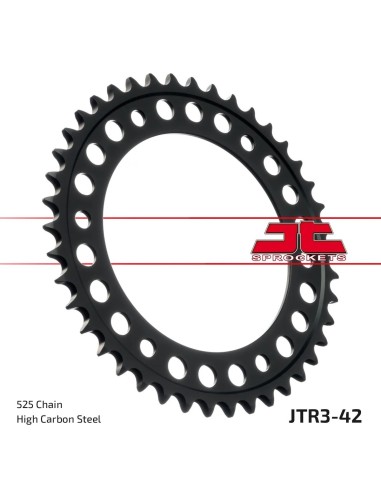 corona moto jt sprockets de acero de 42 dientes jtr3 42
