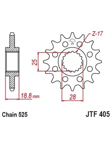 pinon bmw f800r tipo oem jt sprockets jtf405 19rb