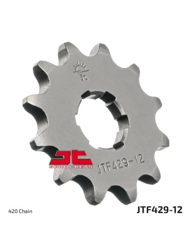 pinon de moto jt sprockets acero 12 dientes p 420 jtf429 12