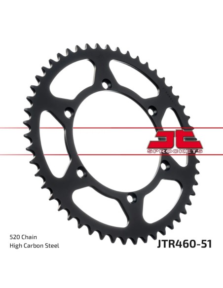 corona moto jt sprockets de acero de 51 dientes jtr460 51