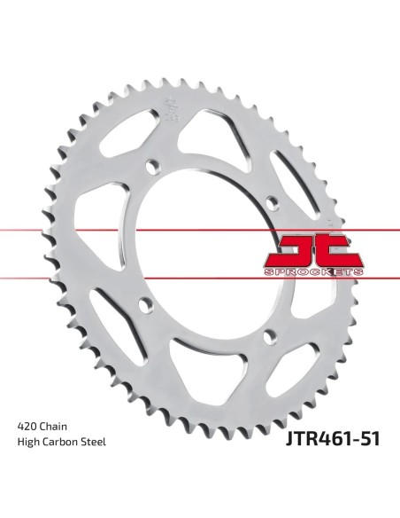 corona moto jt sprockets de acero de 51 dientes jtr461 51
