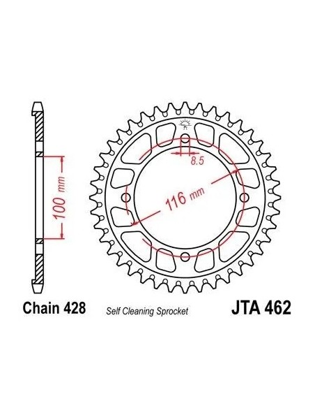 corona de aluminio moto 52 dientes 46252aljts
