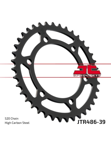 corona moto jt sprockets de acero de 39 dientes jtr486 39