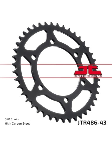corona moto jt sprockets de acero de 43 dientes jtr486 43