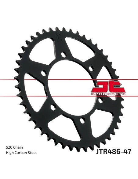 corona moto jt sprockets de acero de 47 dientes jtr486 47