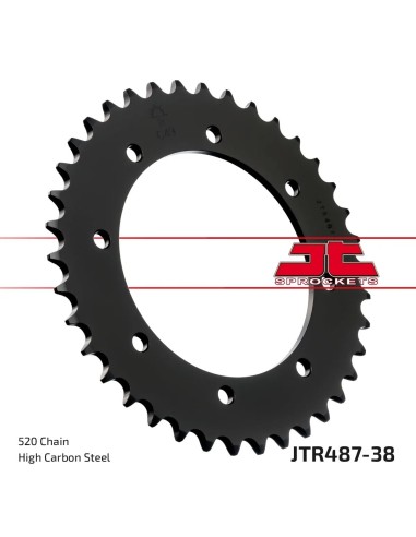 corona moto jt sprockets de acero de 38 dientes jtr487 38